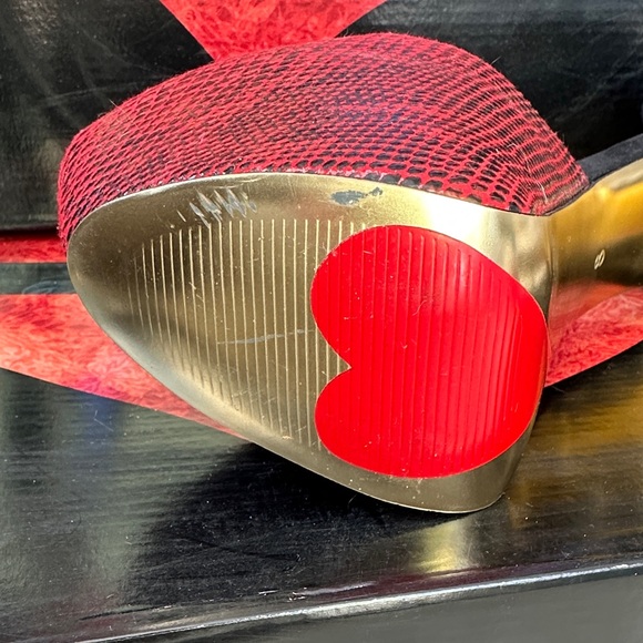 Luichiny Red and Black Snakeskin 7” Platform Heels - Picture 5 of 6